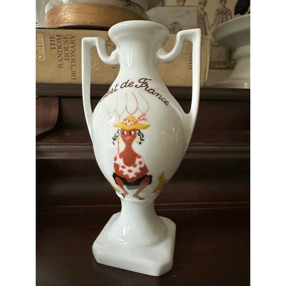 Fort de France hirondelle urn porcelain vase vintage unique 6” - Picture 1 of 13